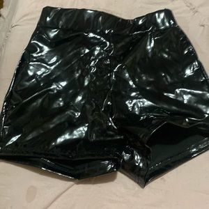 Black xs leather shorts